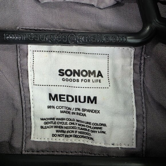 Womens Sonoma Gray Utility Jacket Full Zip Long Sleeve Cotton Stretch Size M - Picture 3 of 8